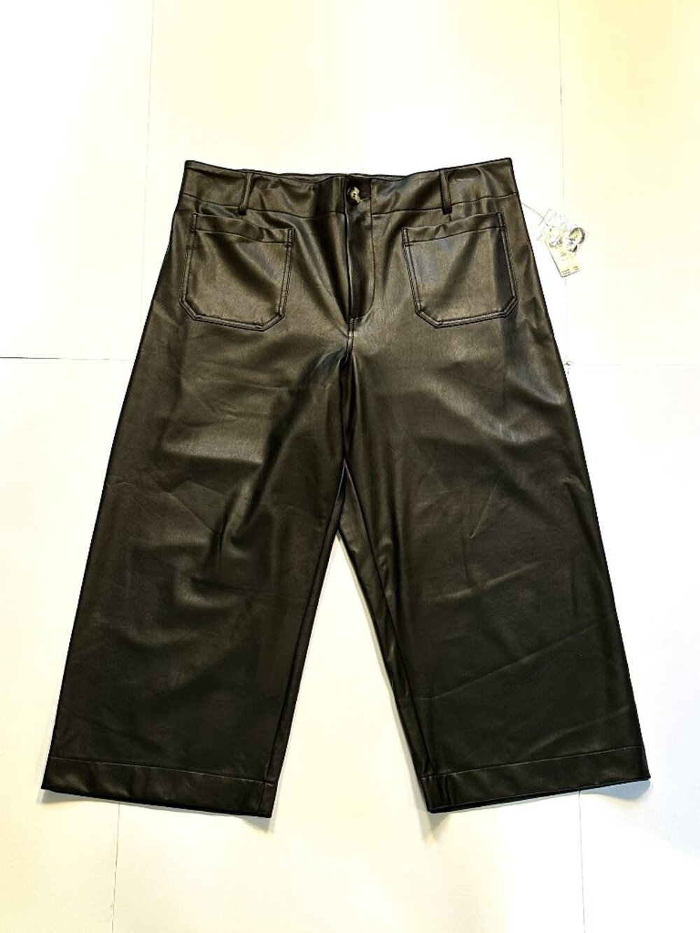 Maeve The Collette Wide Leg Faux Leather Cropped Pants NWT